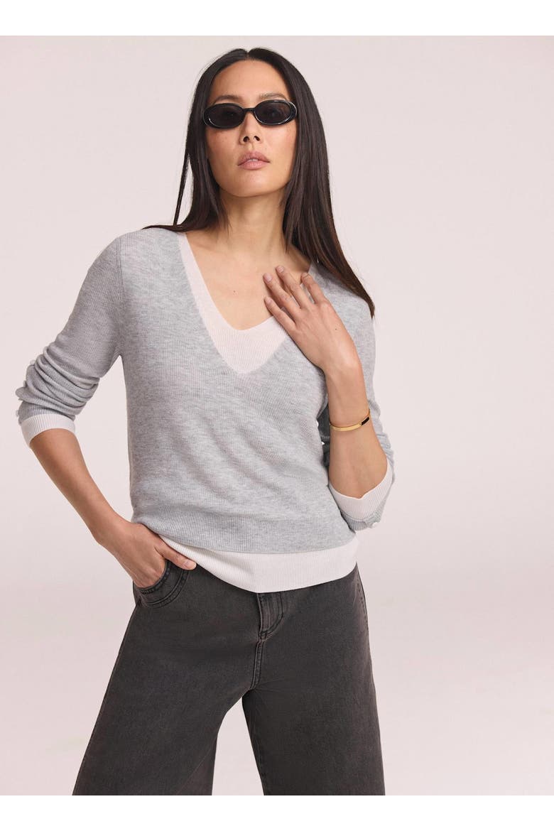 Layered Detail Knit Top, Alternate, color, Grey