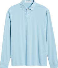 Peter Millar Featherweight Stripe Long Sleeve Performance Polo