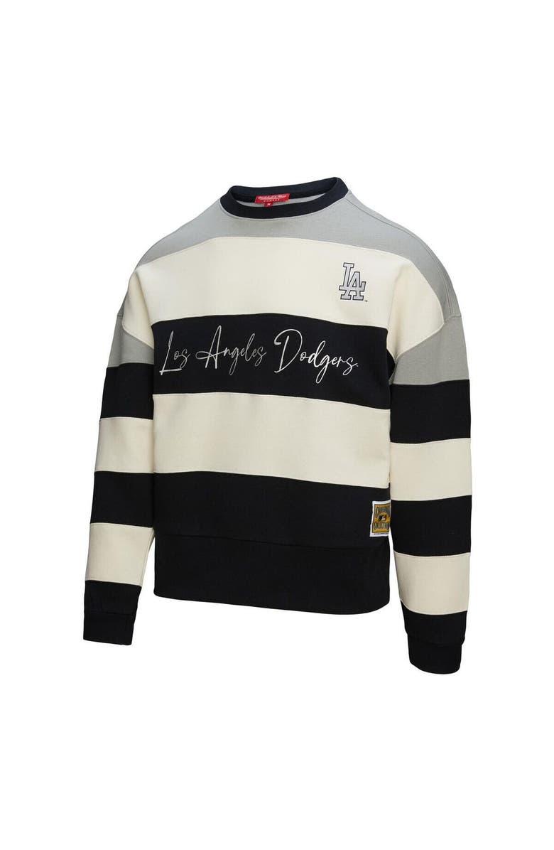 Mitchell & Ness Women's Mitchell & Ness Gray/Black Los Angeles Dodgers Cooperstown Collection Blocked Fleece Pullover Sweatshirt, Alternate, color, Gray