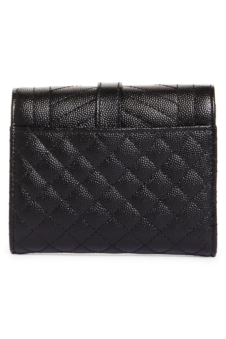Monogram Pebbled Leather Envelope Card Case, Alternate, color, NERO/ NERO/ NERO/ NERO