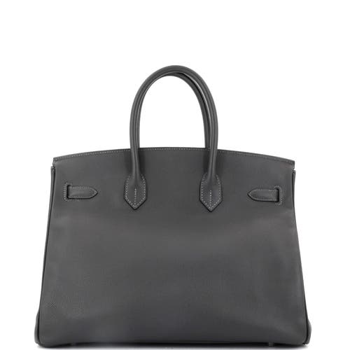 Pre-owned Hermes Hermes Birkin Handbag Grey Epsom With Palladium Hardware 35 In Gray