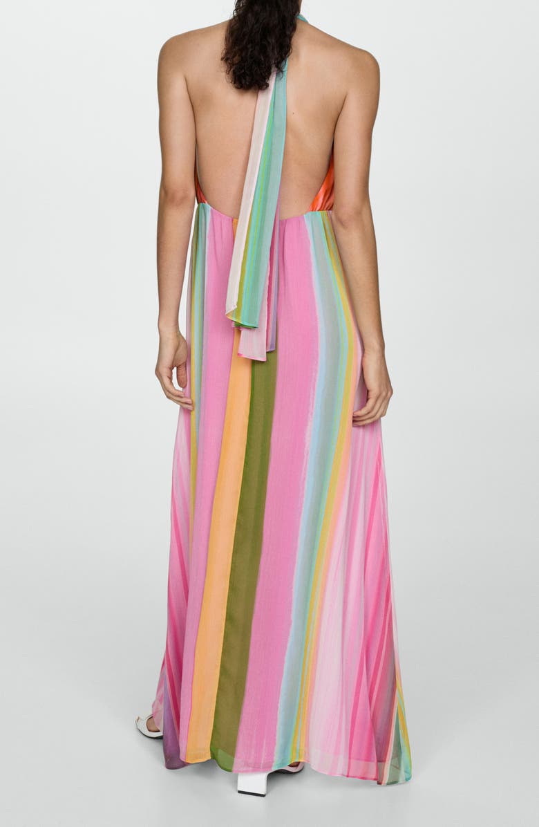MANGO Stripe Chiffon Sundress, Alternate, color, 