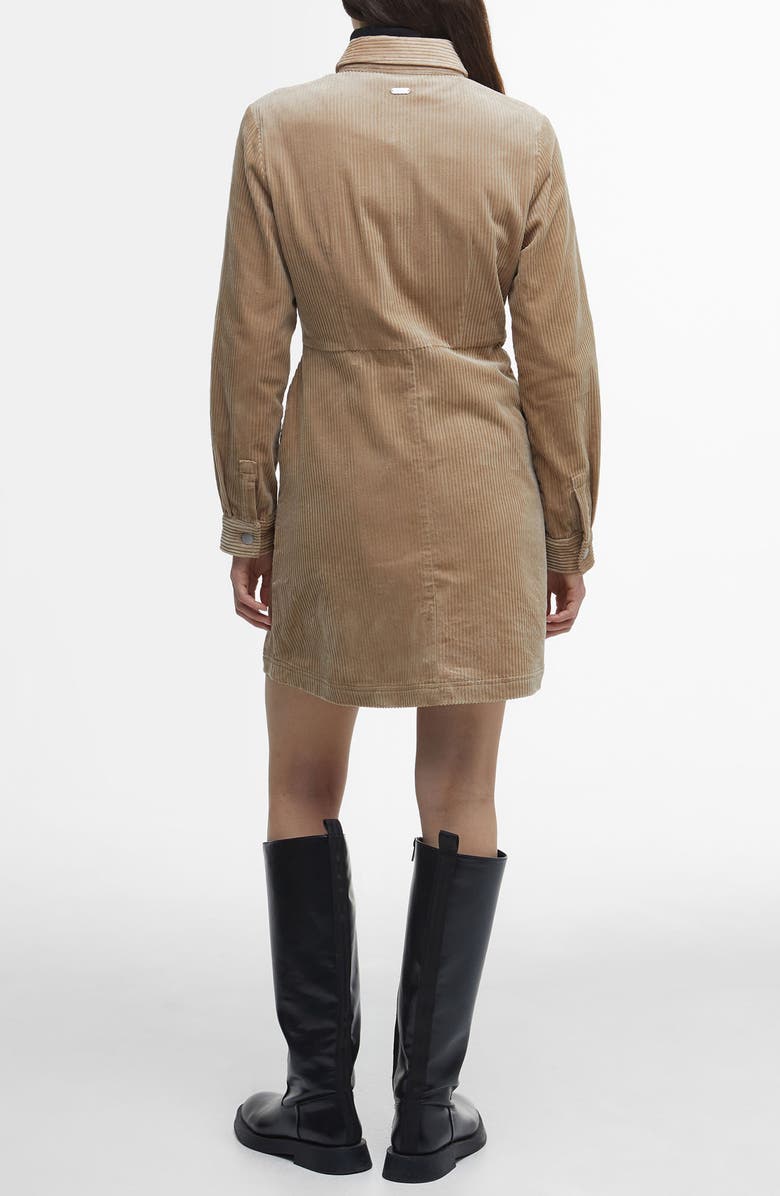 Barbour Tessa Long Sleeve Corduroy Minidress, Alternate, color, Dark Camel