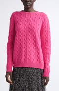 Valentino Garavani Cable Knit Wool Crewneck Sweater