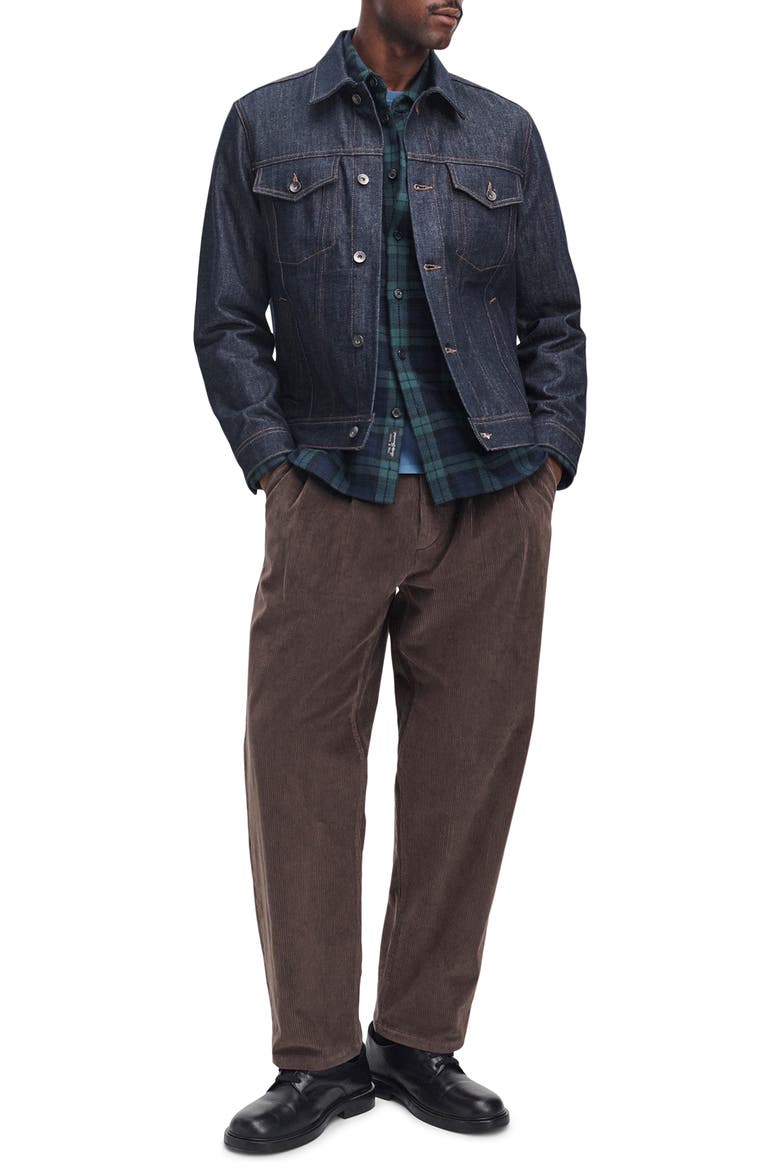 Pleated Corduroy Baggy Chino Pants, Alternate, color, BROWN