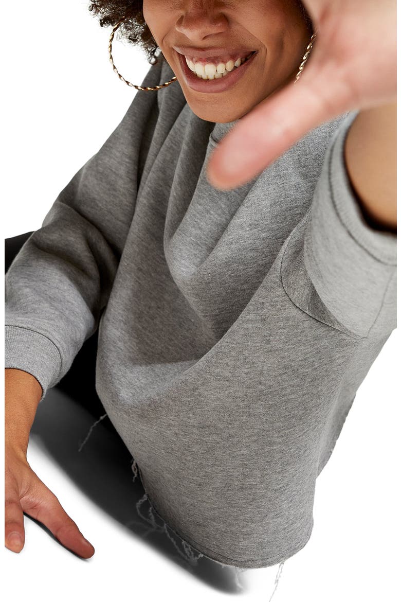 Crewneck Crop Sweatshirt, Alternate, color, GREY