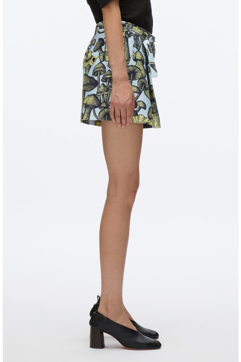 Ethereal Mushrooms Cotton & Silk Shorts, Alternate, color, SKY BLUE MULTI