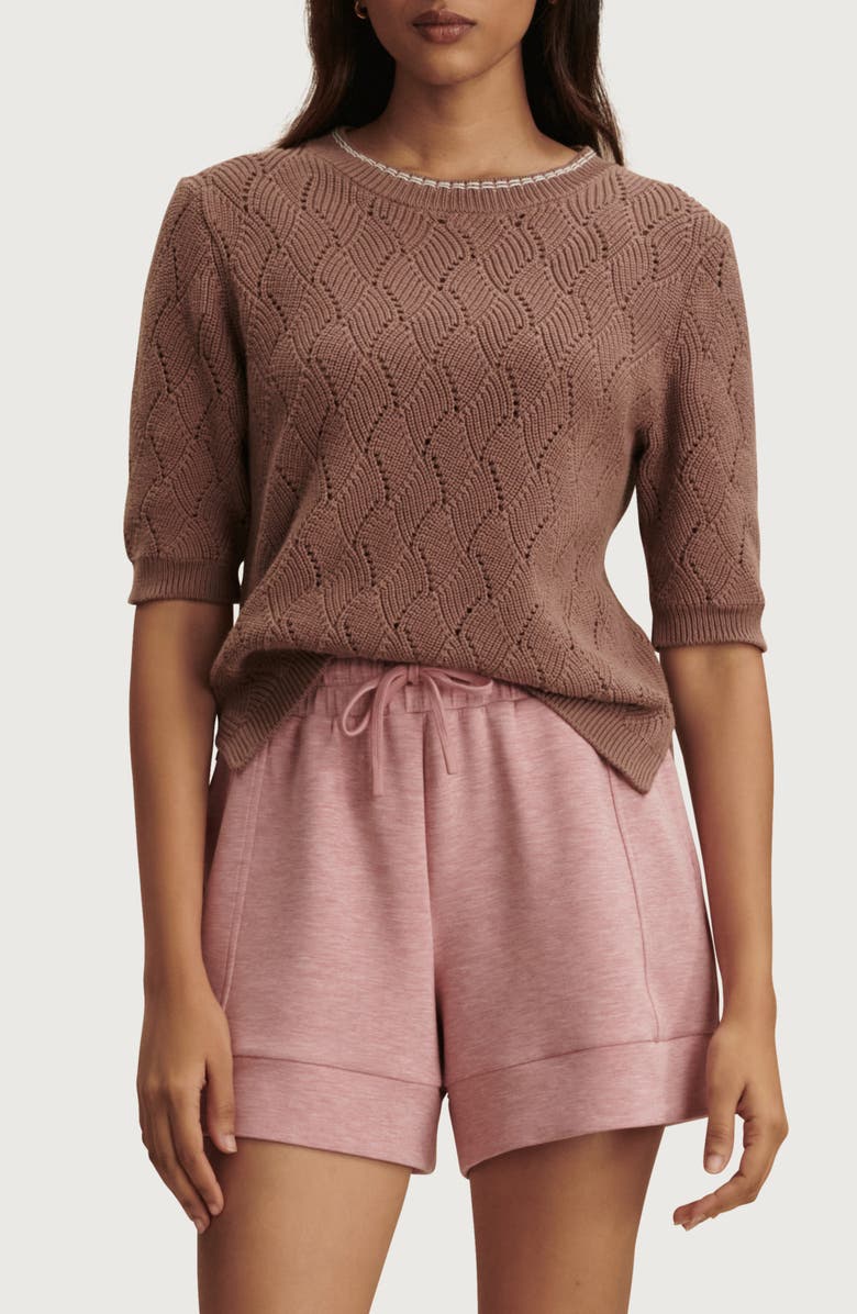 Varley Agathe Knit Top, Main, color, Brownie