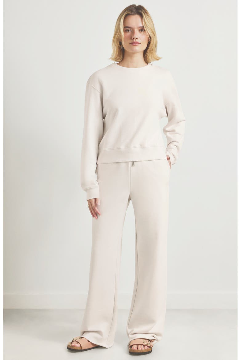 Laguna Lounge Cotton Crewneck Sweater, Alternate, color, MOONSTONE WHITE