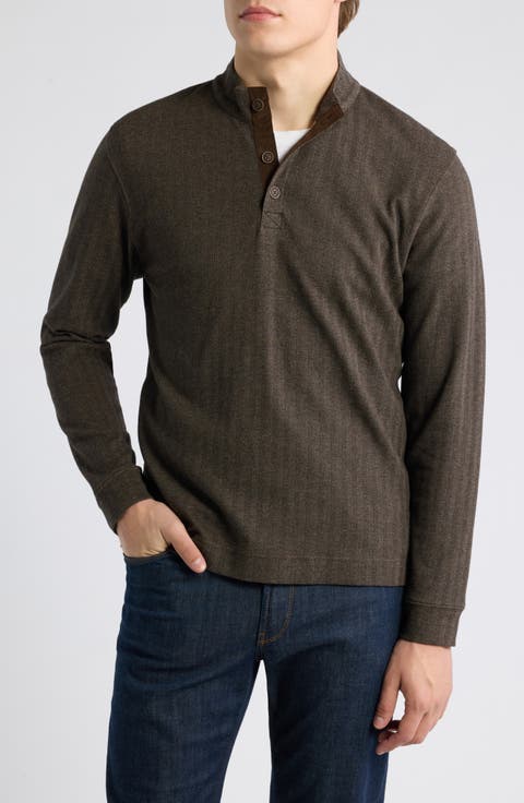 Herringbone Long Sleeve Henley
