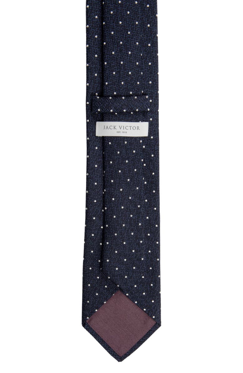 Jack Victor Cotton Blend Tie, Alternate, color, Navy