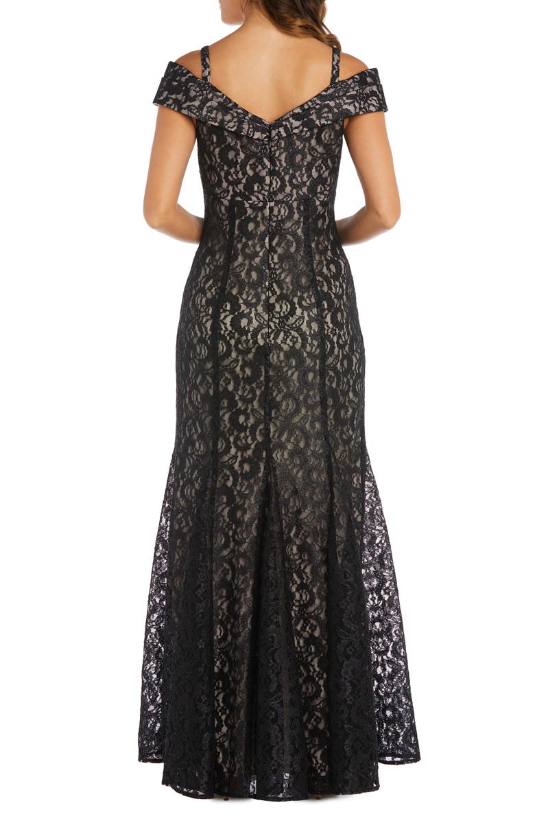 R&M RICHARDS Cold Shoulder Lace Mermaid Gown, Alternate, color, 