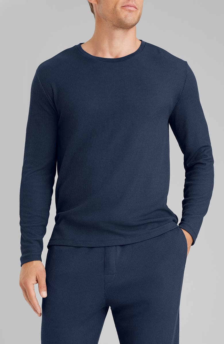 Tommy John Waffle Knit Pajama Top, Main, color, Dress Blues