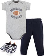 Hudson Baby Cotton Bodysuit, Pant and Shoe Set
