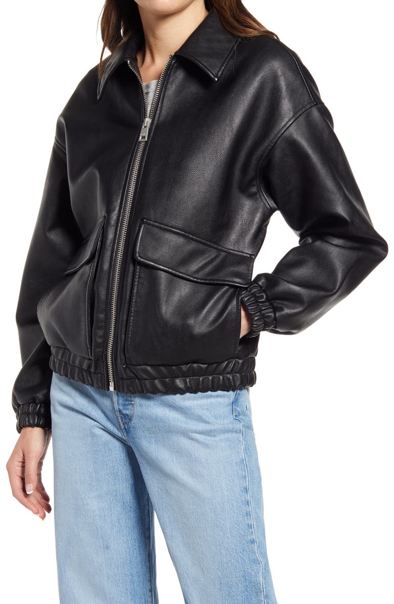 Levi's<sup>®</sup> Levis<sup>®</sup> Women's Faux Leather Dad Bomber Jacket, Alternate, color,