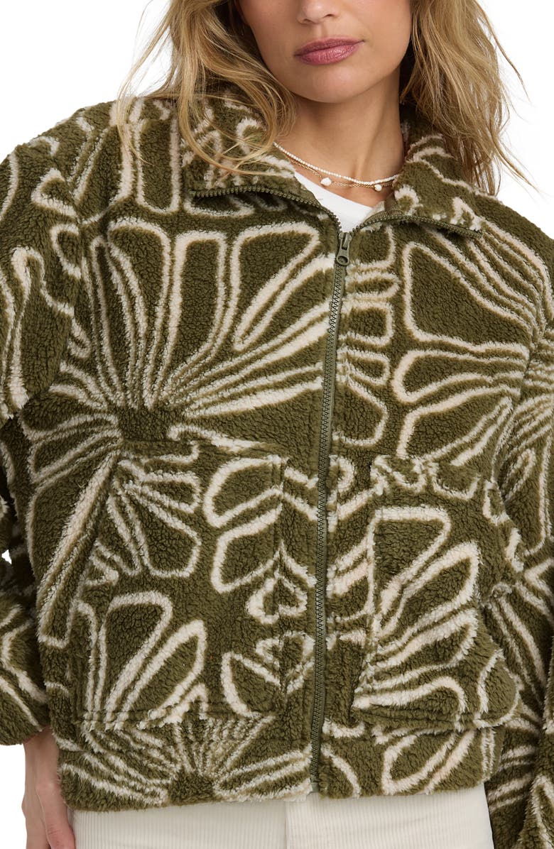 Billabong First Light Faux Shearling Jacket, Alternate, color, Martini Olive