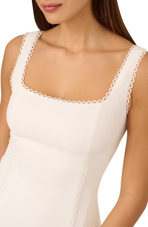 ADRIANNA PAPELL ADRIANNA PAPELL PICOT TRIM SCUBA KNIT MINIDRESS
