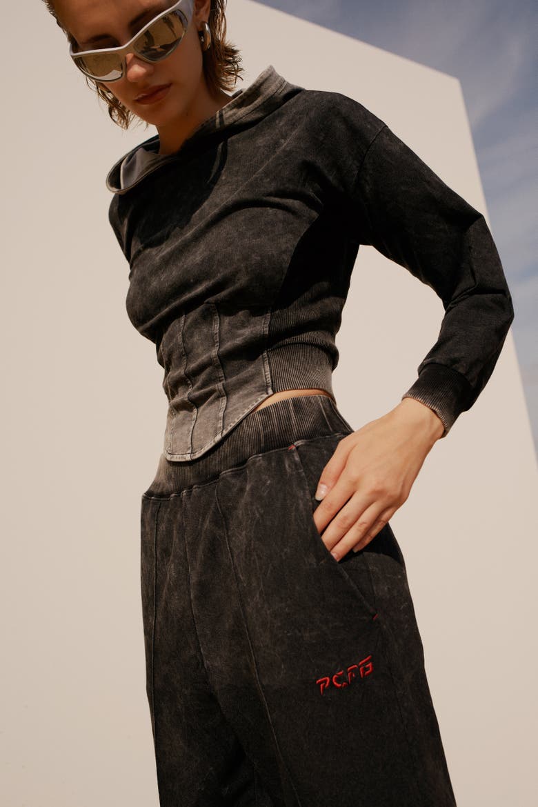 Pure Cotton Free Heaven Acid Wash Sweatpant, Alternate, color, Black