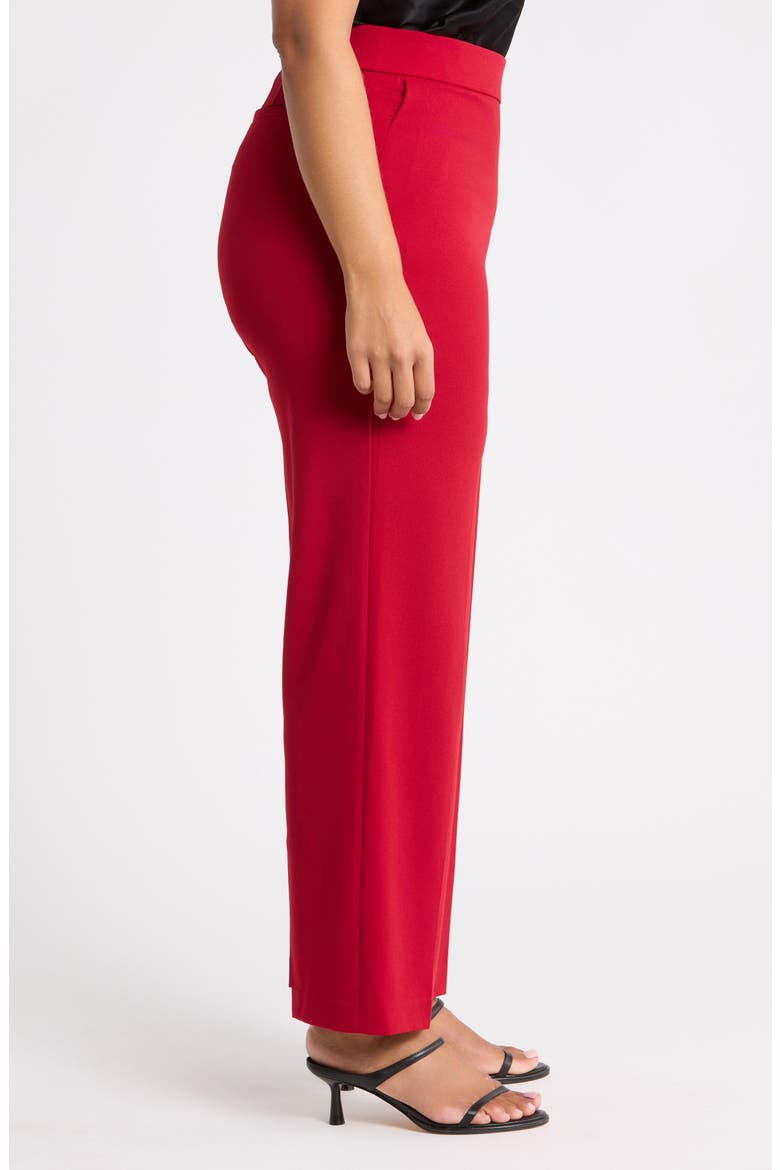 Pull-On Crepe Straight Leg Pants, Alternate, color, VERMILLION