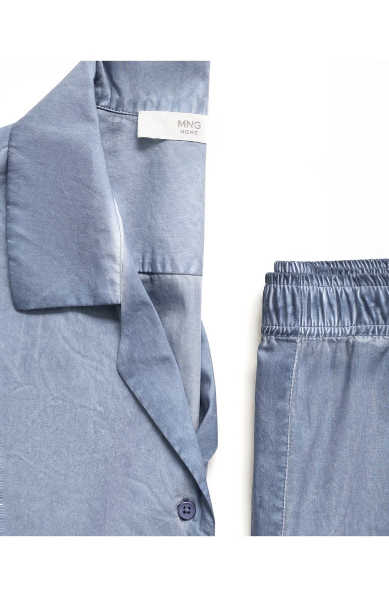 MANGO Garment Dyed Button-Up Shirt, Alternate, color, Ink Blue