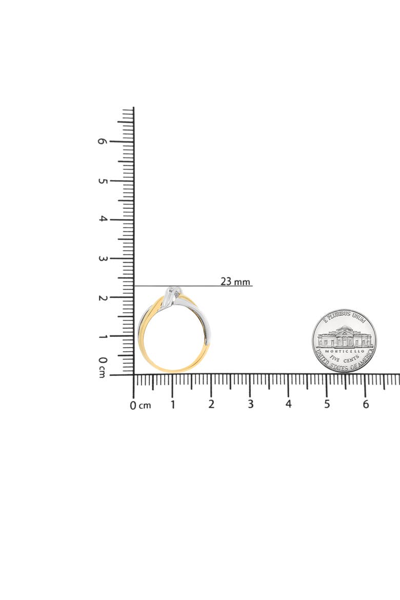 10K Gold 1/20 Cttw Round-Cut Diamond Bypass Ring, Alternate, color, Yellow