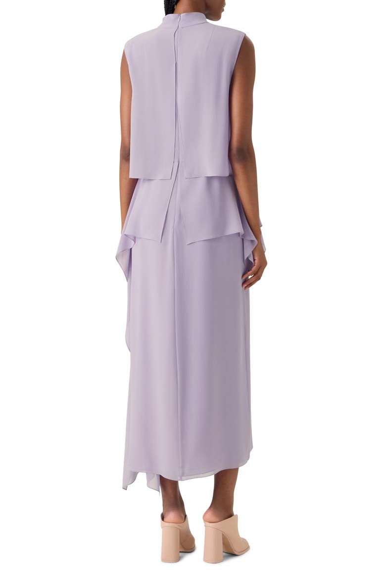 Layered Silk Georgette Dress, Alternate, color, MALVA