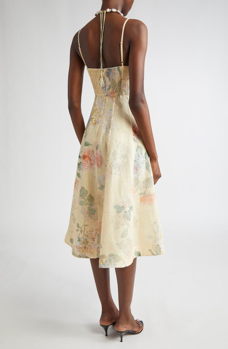 Illuminate Picnic Floral Linen A-Line Dress
