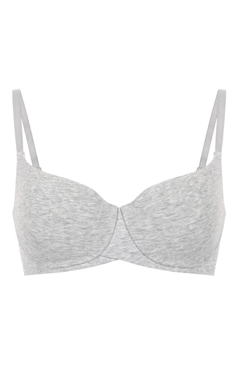 Hunkemöller Cotton Padded Underwired Bra, Alternate, color, Grey