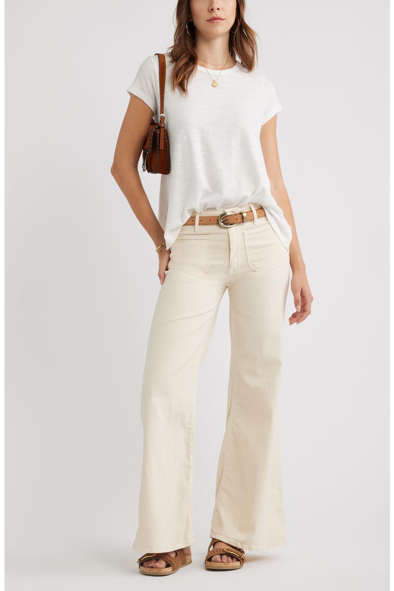 Cotton Blend Swing T-Shirt, Alternate, color, IVORY EGRET