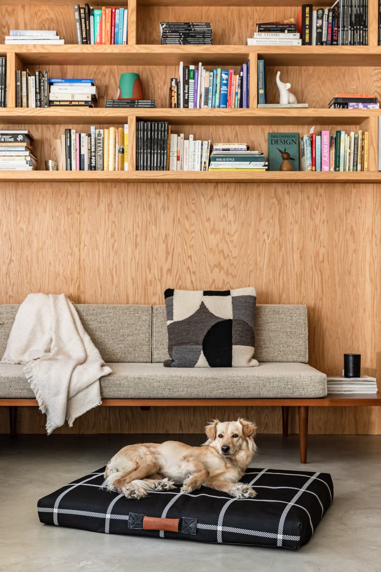 Checker Dog Bed, Alternate, color, Black