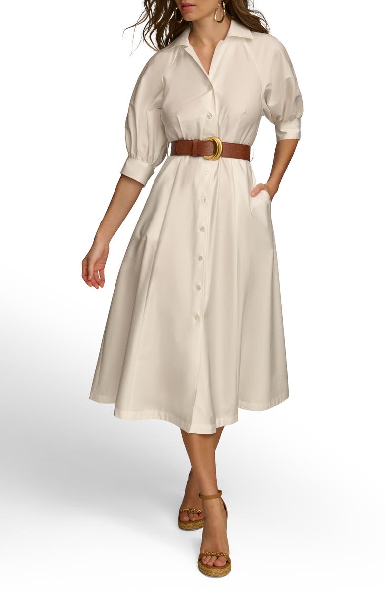 Donna Karan New York Cotton Sateen Midi Shirtdress, Alternate, color,