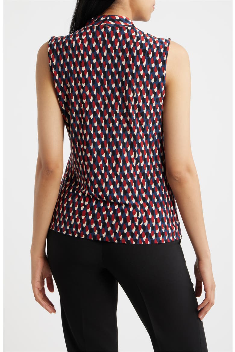 Shirred Faux Wrap Top, Alternate, color, BLUE CARBON MULTI