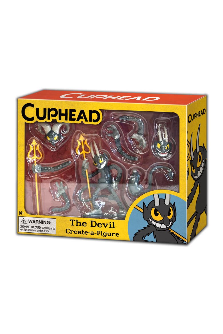 Cuphead Create-A-Figure 4-Inch Mini Figure | The Devil, Alternate, color, Gray
