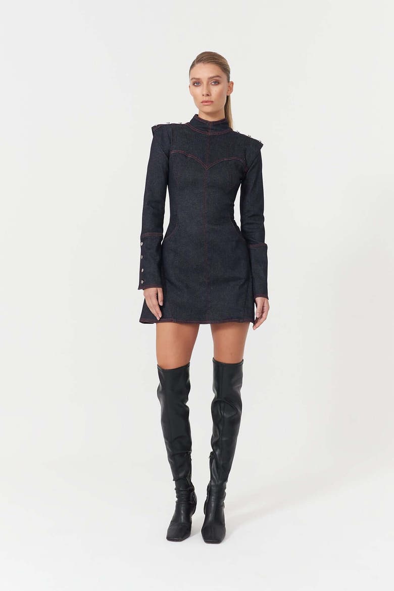 Harvey Mini Dress, Alternate, color, Deep Blue