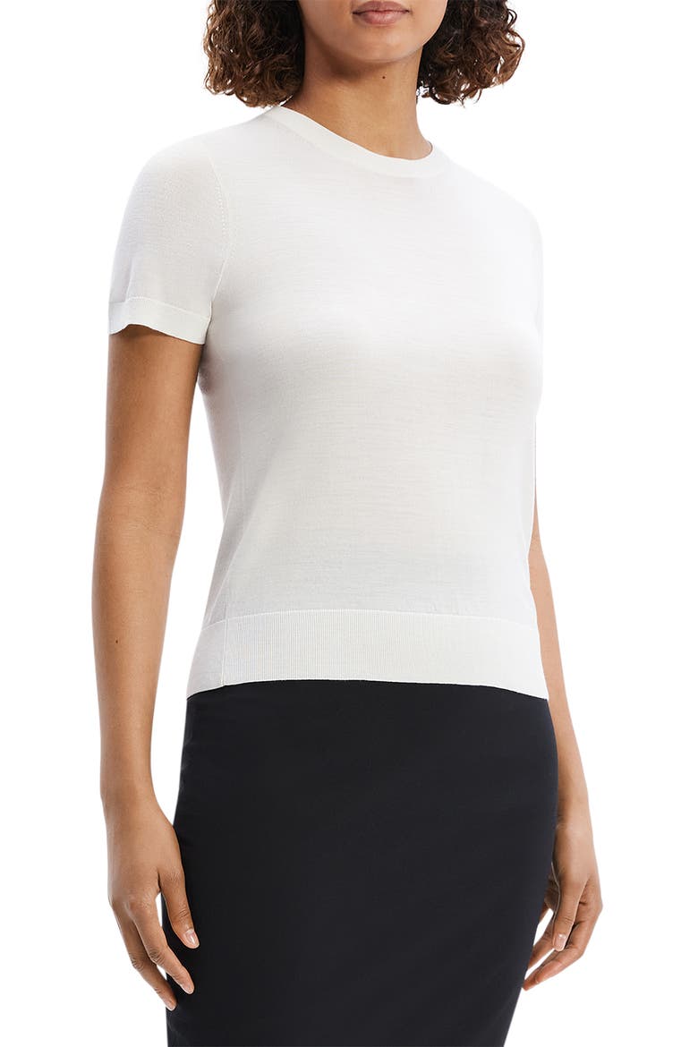 Regal Short Sleeve Wool Sweater, Alternate, color, NEW IVORY - CX1