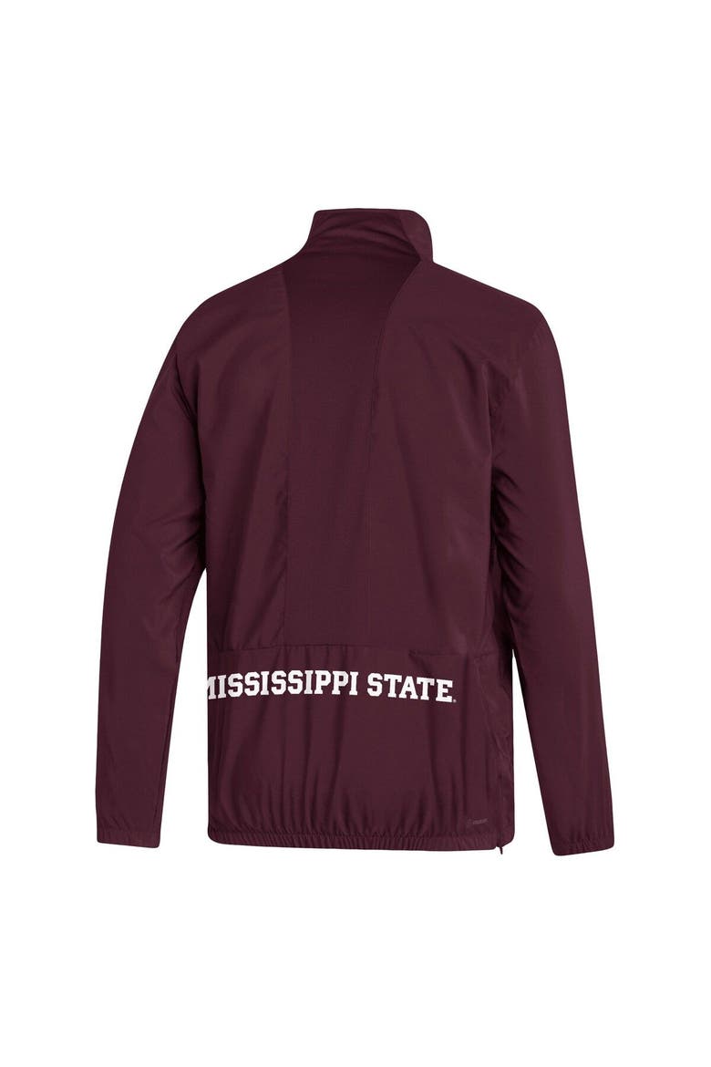 Men's adidas Maroon Mississippi State Bulldogs AEROREADY Half-Zip Jacket, Alternate, color, Maroon