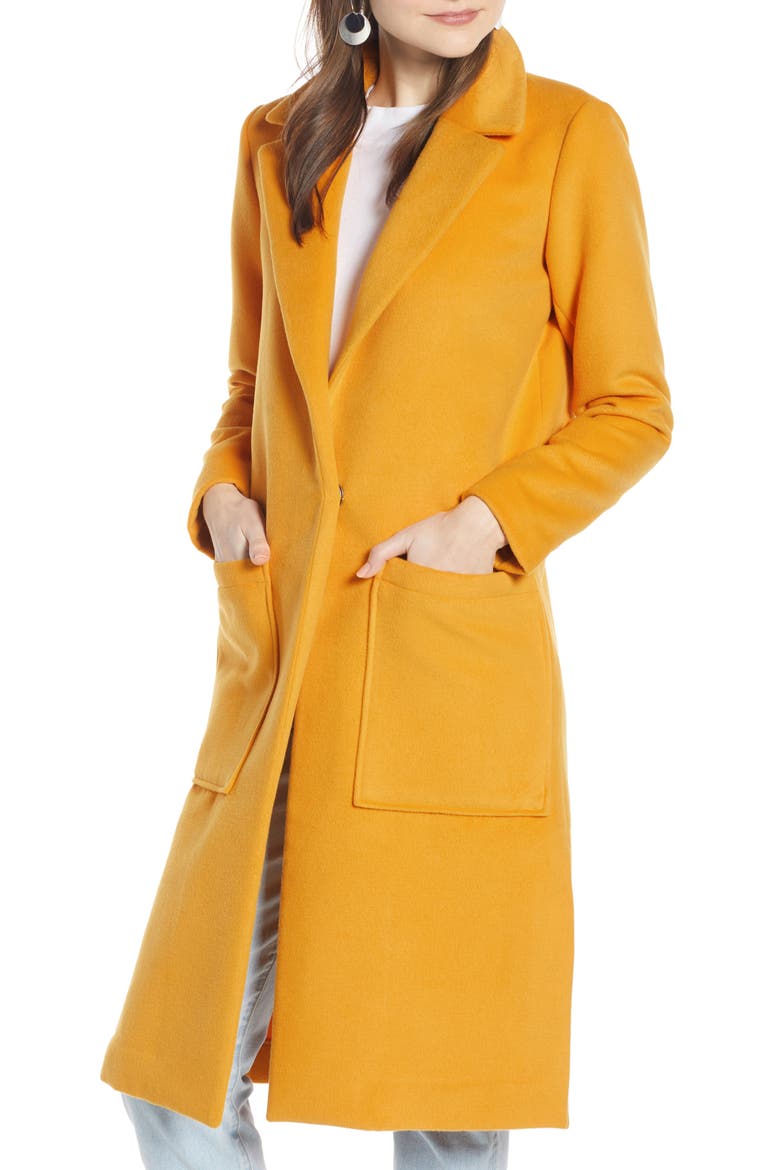 Patch Pocket Coat (Nordstrom Exclusive), Alternate, color, YELLOW ANTIQUE