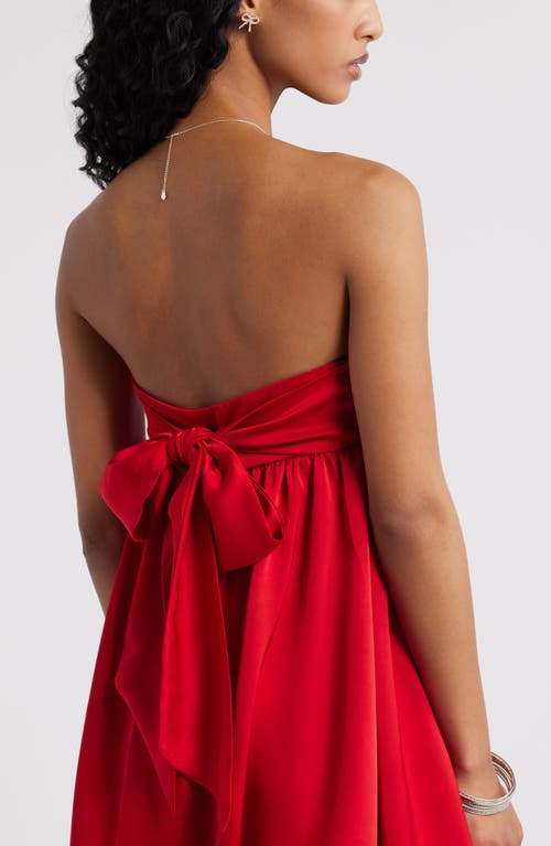 Bp. Satin Bow Back Bubble Minidress In Red