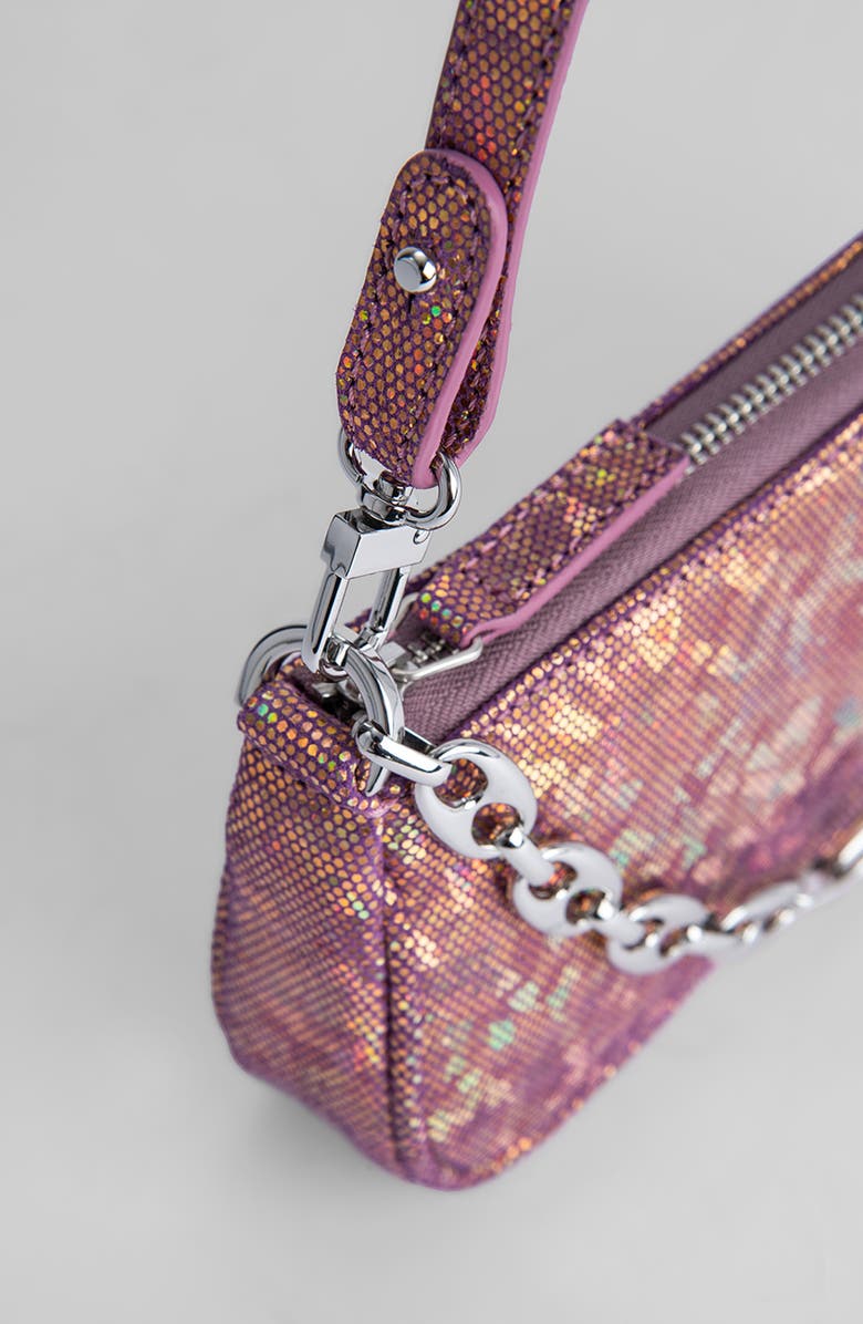By Far Mini Rachel Hologram Leather Shoulder Bag, Alternate, color,