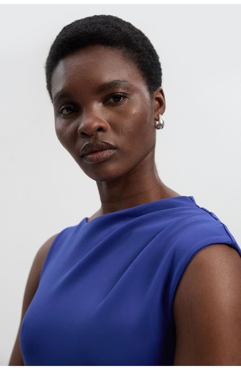 Karen Millen Petite Ruffle Hem Maxi Dress, Alternate, color, Navy