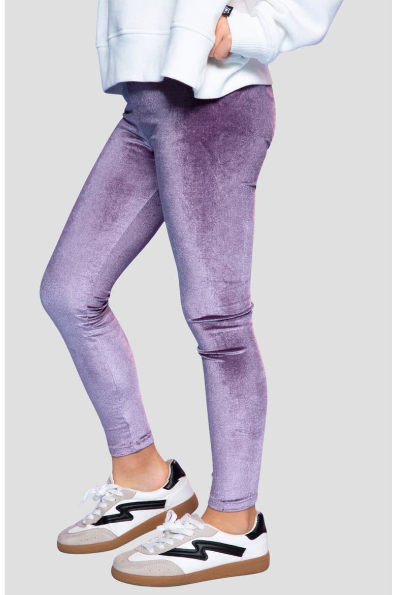 Kids' Velour Leggings, Alternate, color, PURPLE