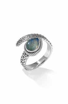 Labradorite Teardrop Bypass Ring