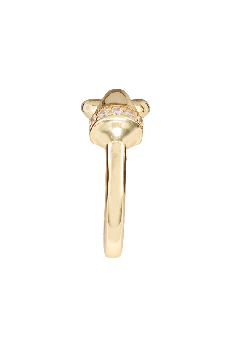 Modern Muse CZ Horse Bit Ring, Alternate, color, GOLD