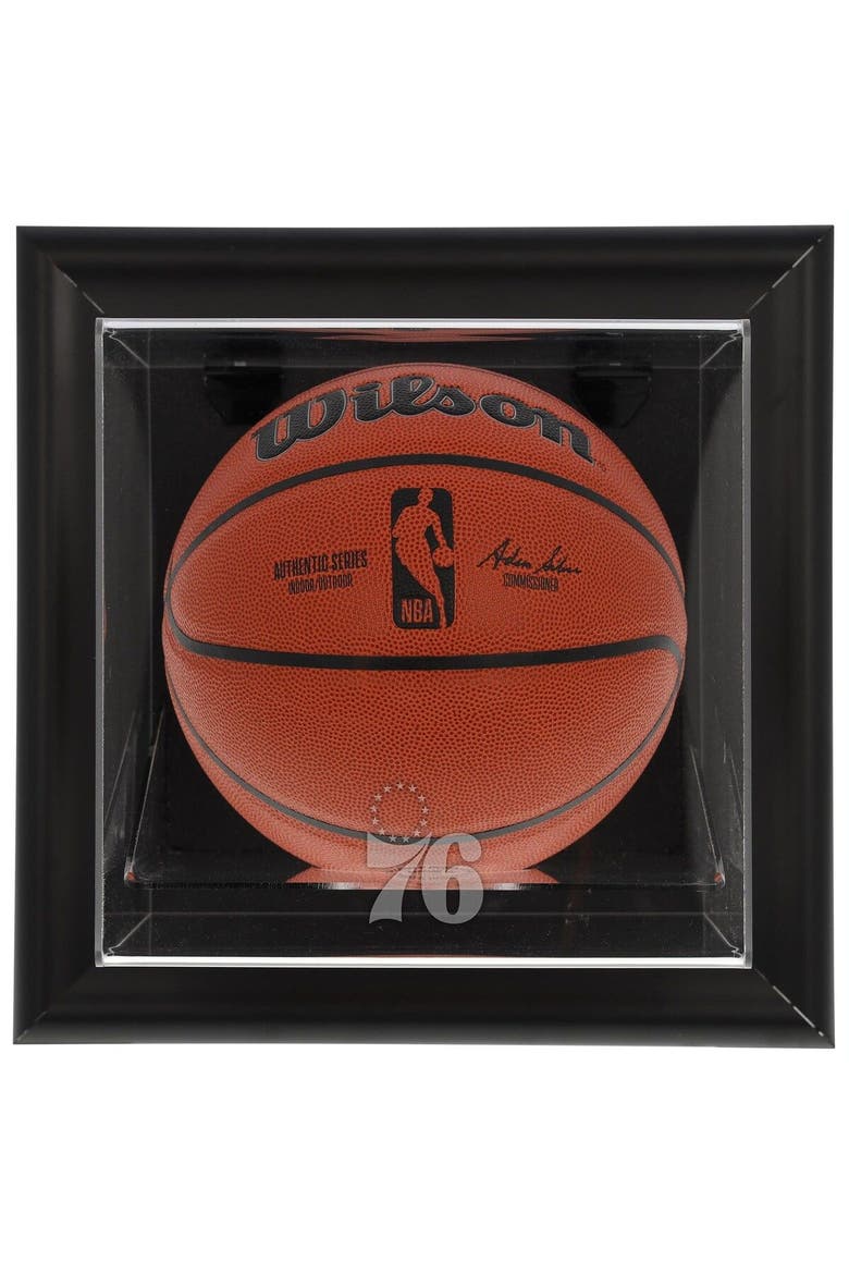 Philadelphia 76ers Black Framed Wall-Mounted Team Logo Basketball Display Case, Main, color, Black