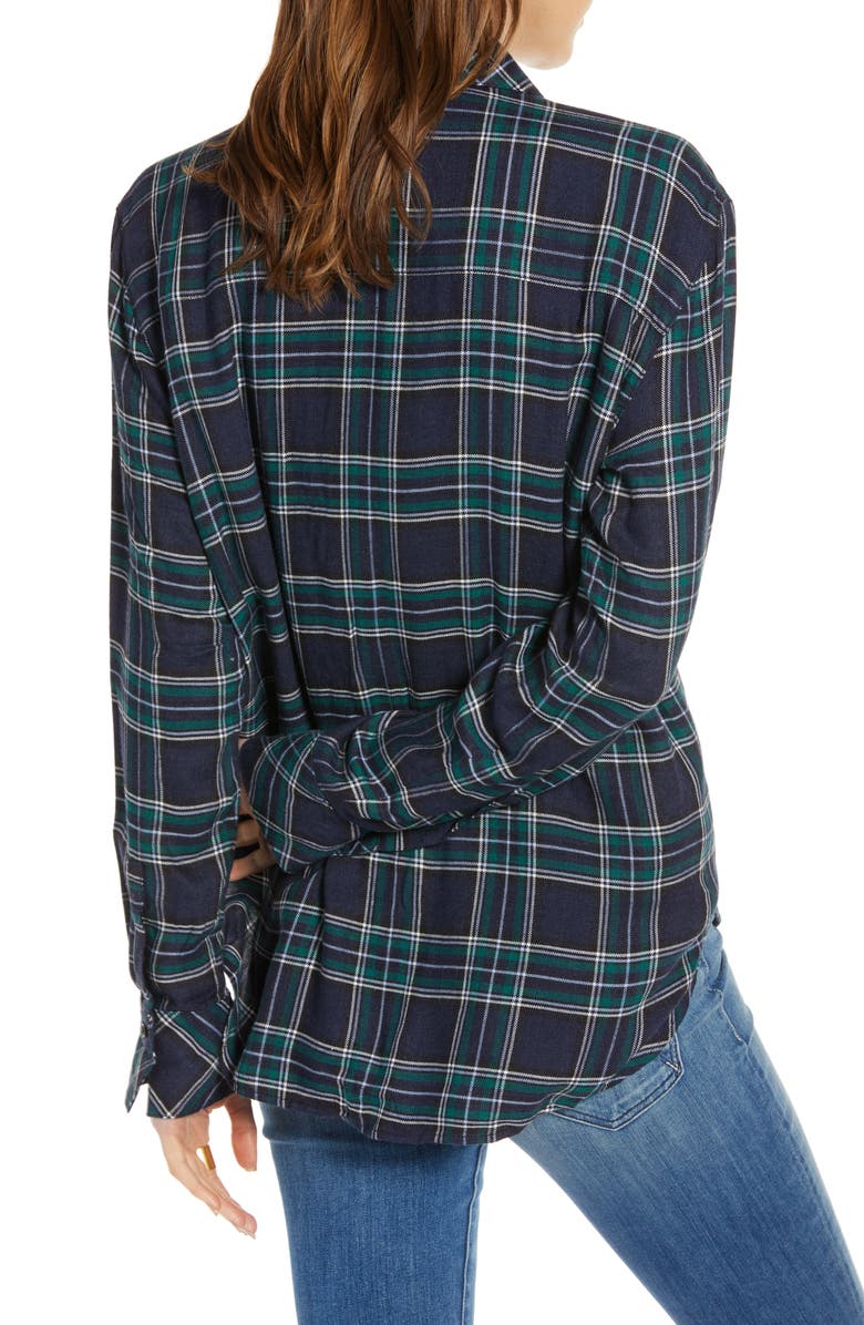 Treasure & Bond Plaid Boyfriend Shirt, Alternate, color, 