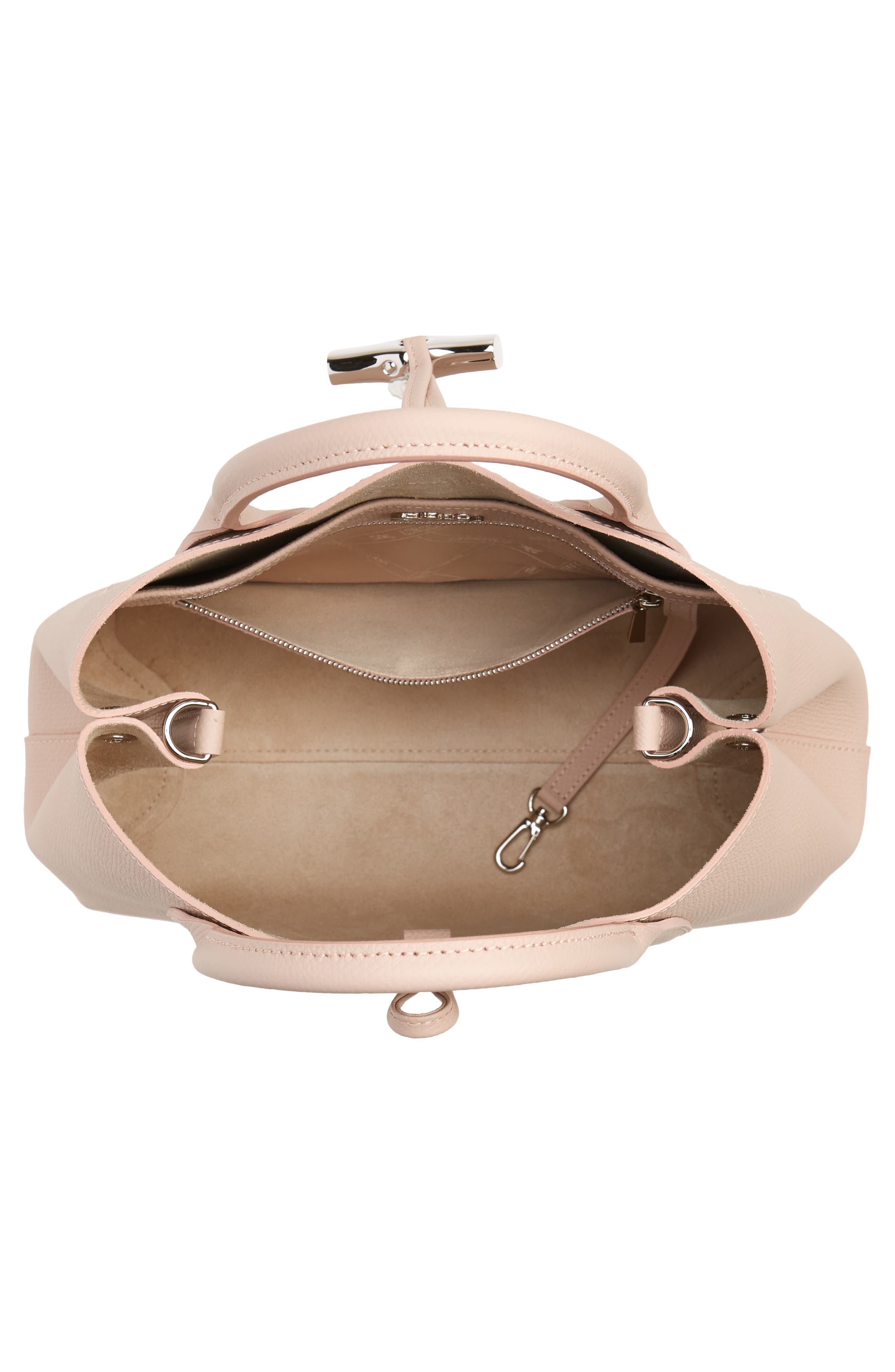 Medium Roseau Leather Tote, Alternate, color, POWDER