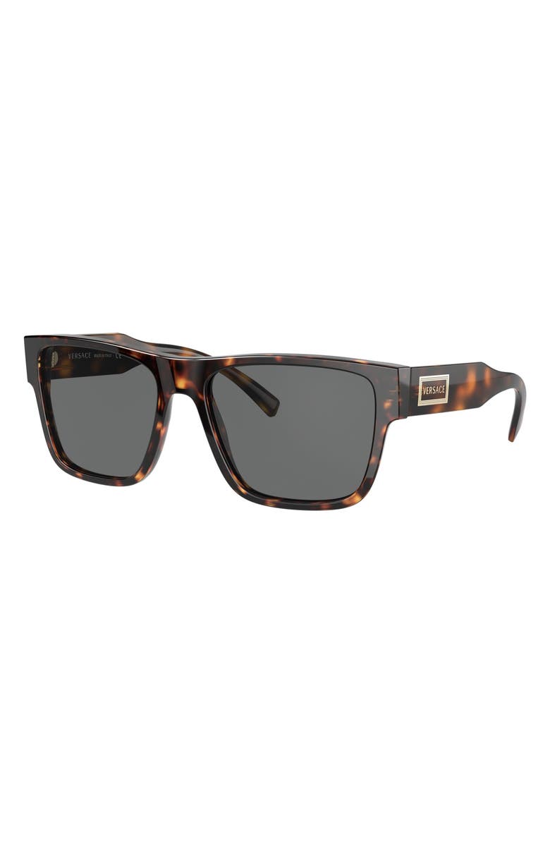 Versace 56mm Flat Top Sunglasses, Alternate, color, 