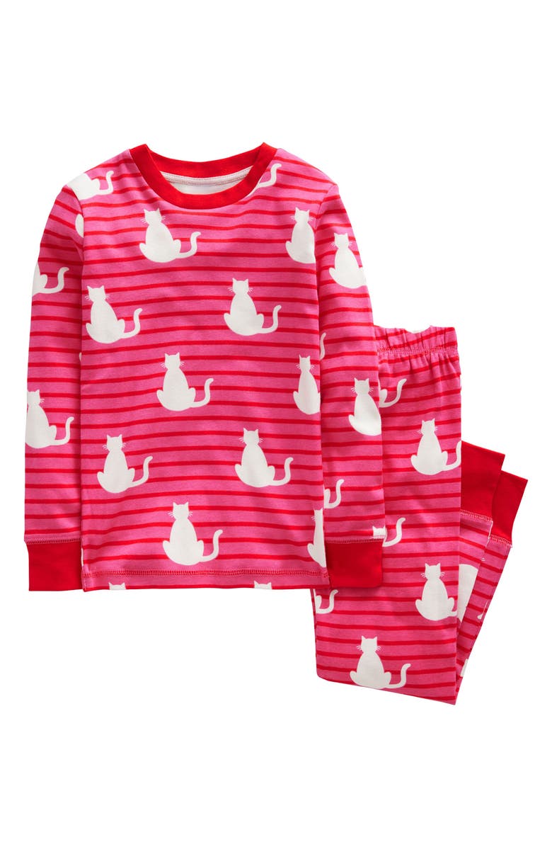 Mini Boden Kids
 Glow in the Dark Fitted Two-Piece Pajamas, Main, color, 