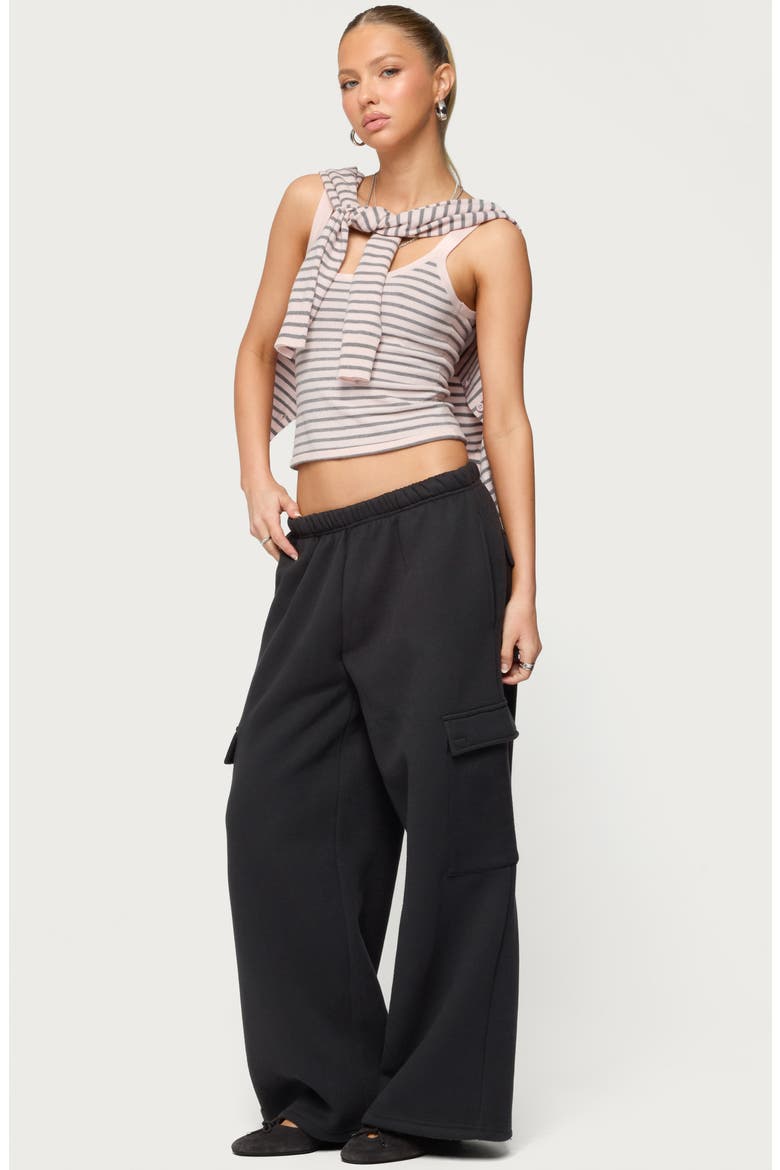 Wide Leg Cargo Sweatpants, Alternate, color, DARK-GRAY