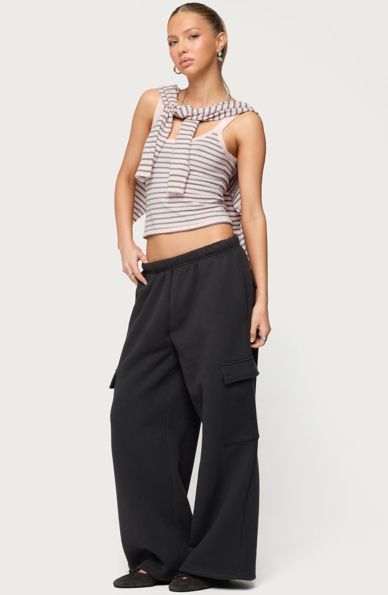 EDIKTED Wide Leg Cargo Sweatpants, Alternate, color,